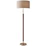 1_Hamilton Walnut Eucalyptus Wood w/ Antique Brass Floor Lamp