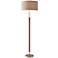 Hamilton Walnut Eucalyptus Wood w/ Antique Brass Floor Lamp