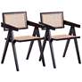 Hamlet Black Wood and Natural Cane Dining Chairs Set of 2 in scene