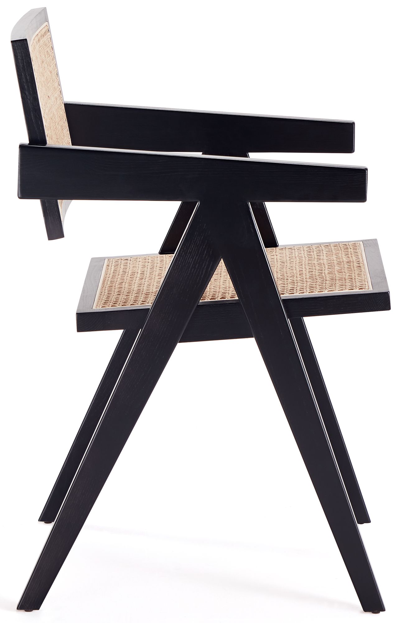 Hamlet Black Wood and Natural Cane Dining Chairs Set of 2 in scene