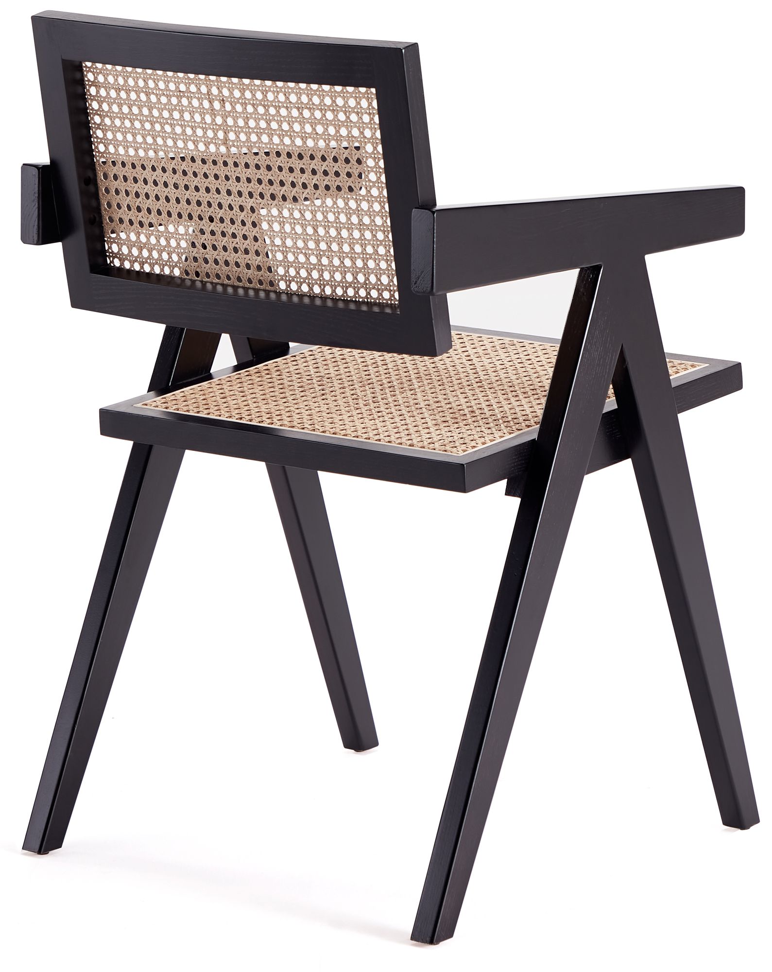 Hamlet Black Wood and Natural Cane Dining Chairs Set of 2 in scene