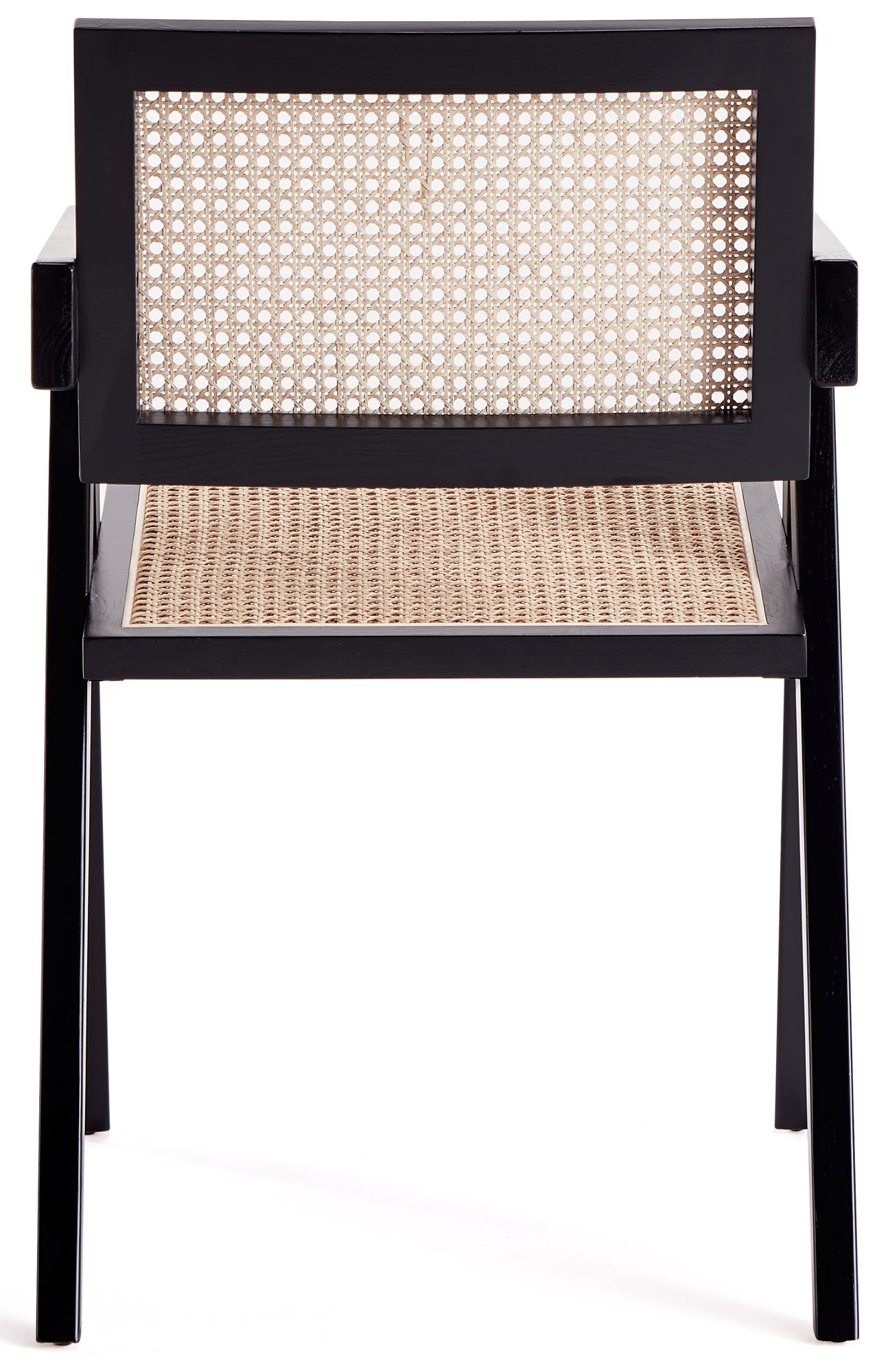 Hamlet Black Wood and Natural Cane Dining Chairs Set of 2 in scene