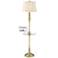 Hamlet Brass Tray Table Floor Lamp with Outlet and USB Port