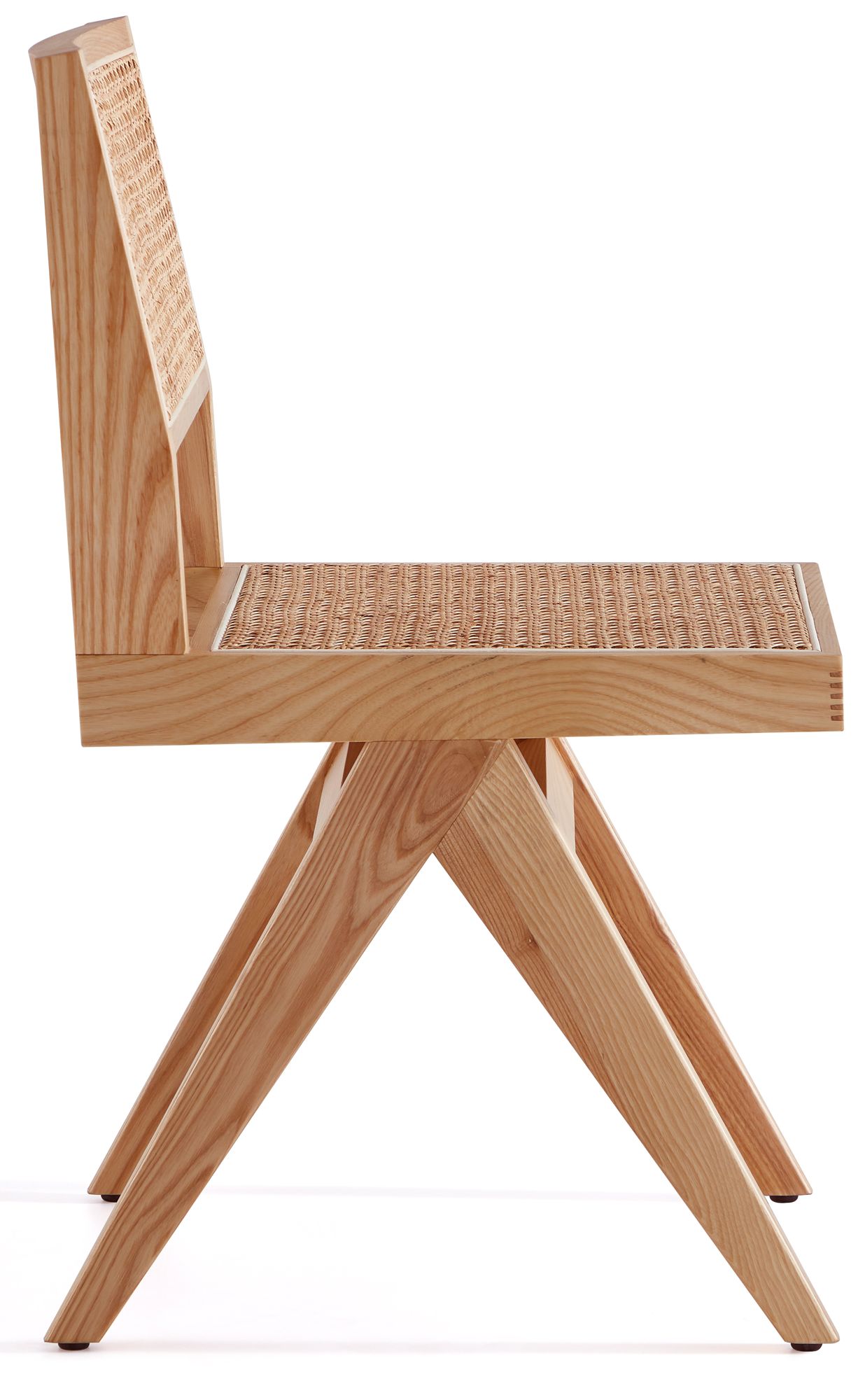 Hamlet Cane and Matte Nature Wood Dining Chairs Set of 4 in scene