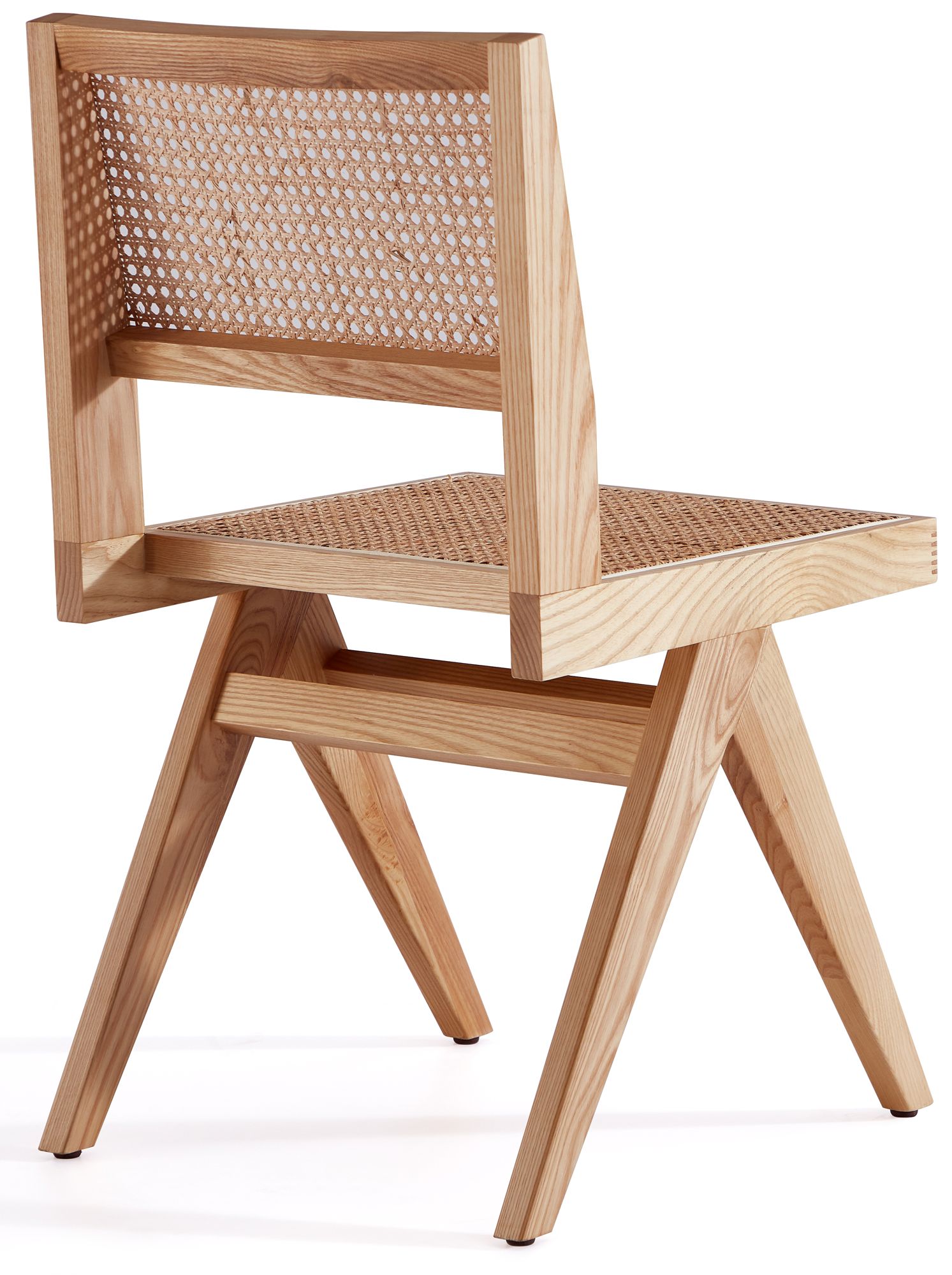 Hamlet Cane and Matte Nature Wood Dining Chairs Set of 4 in scene