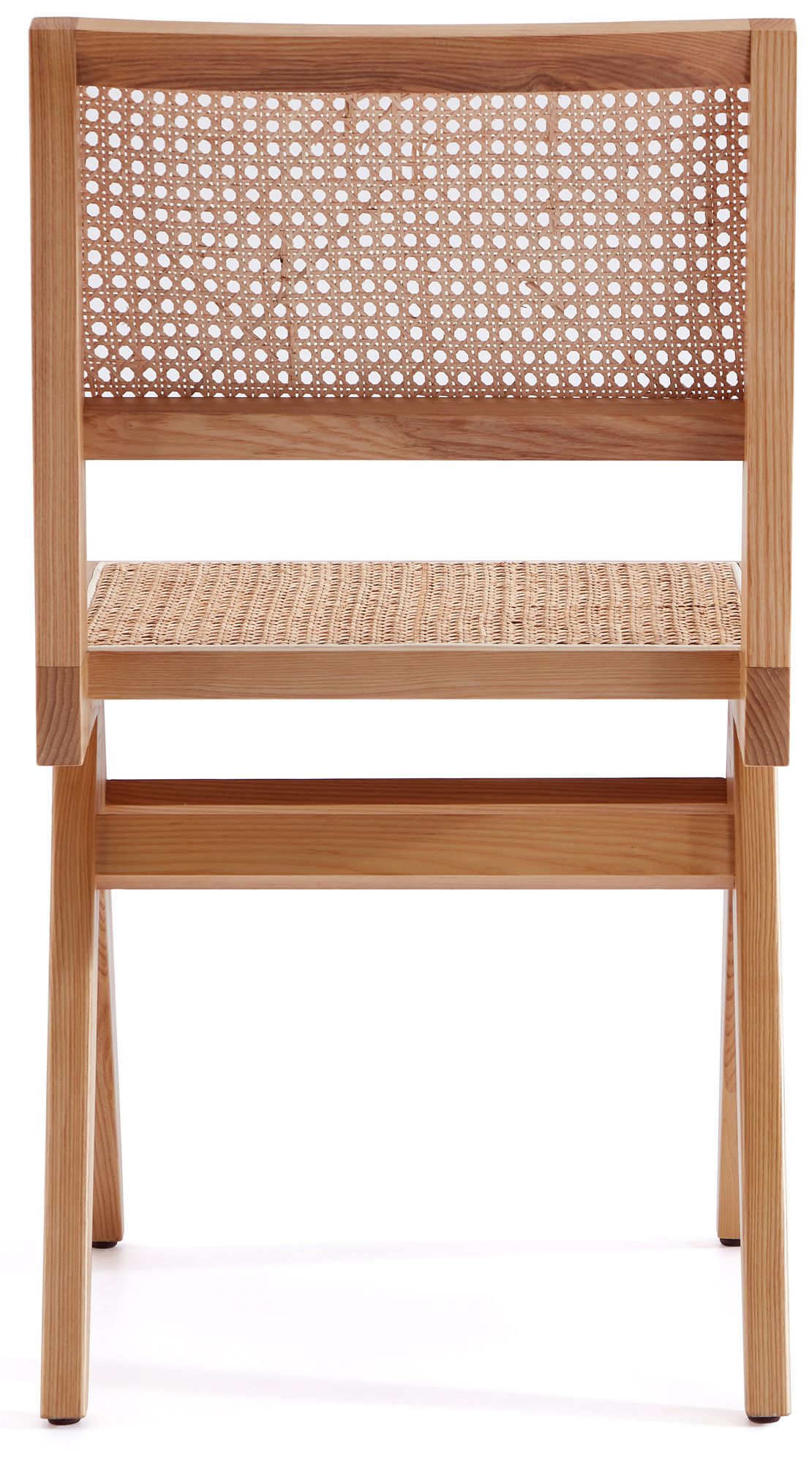 Hamlet Cane and Matte Nature Wood Dining Chairs Set of 4 in scene