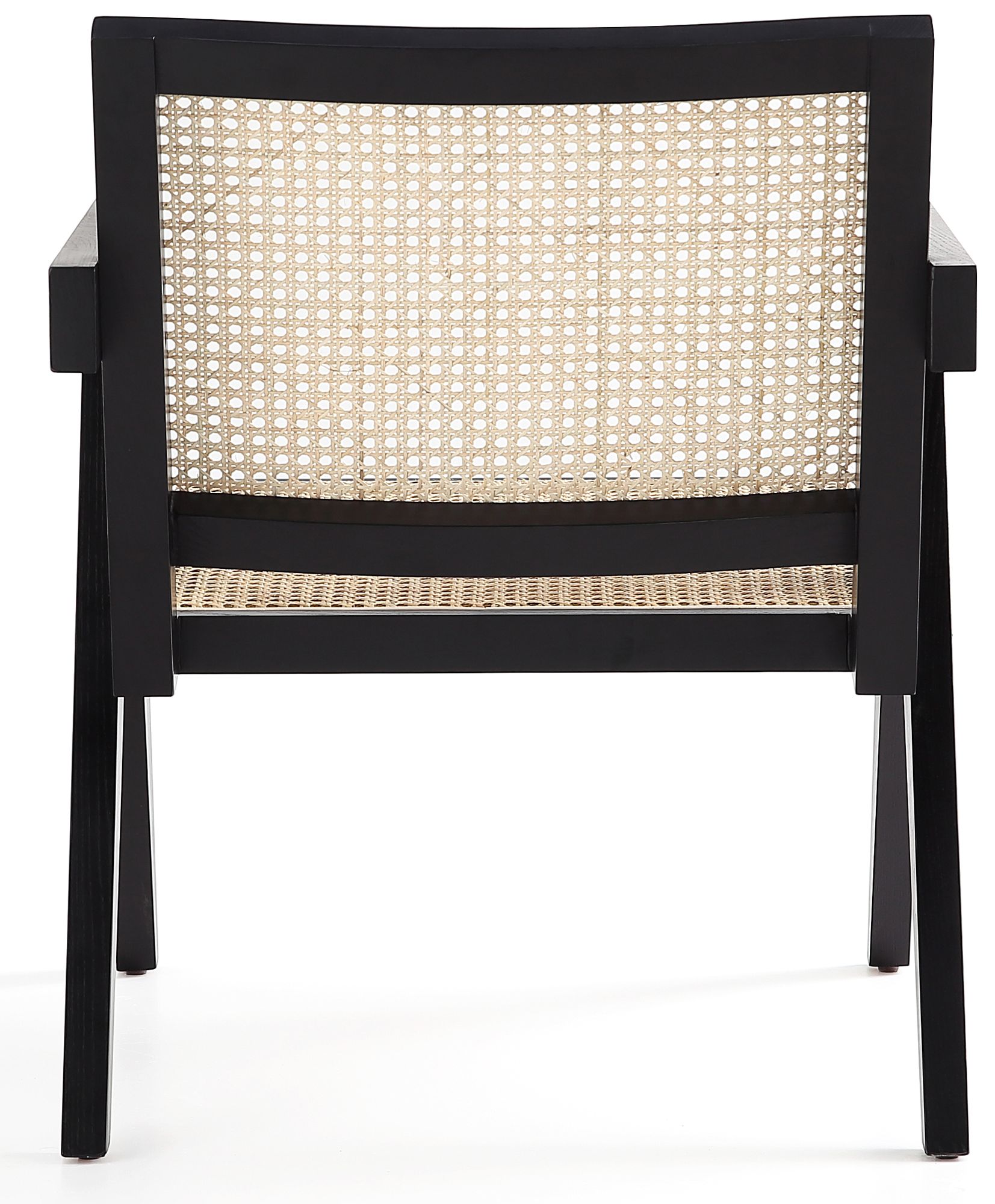 Hamlet Matte Black Natural Cane Accent Chairs Set of 2 in scene