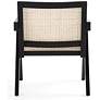 Hamlet Matte Black Wood and Natural Cane Accent Chair in scene