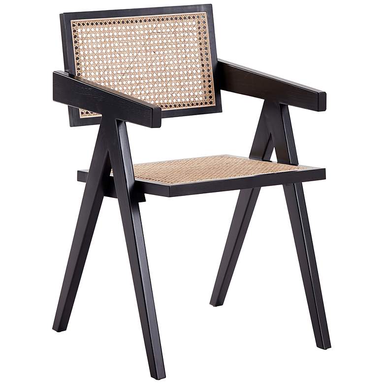 Image 2 Hamlet Matte Black Wood and Natural Cane Dining Chair