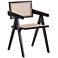 Hamlet Matte Black Wood and Natural Cane Dining Chair