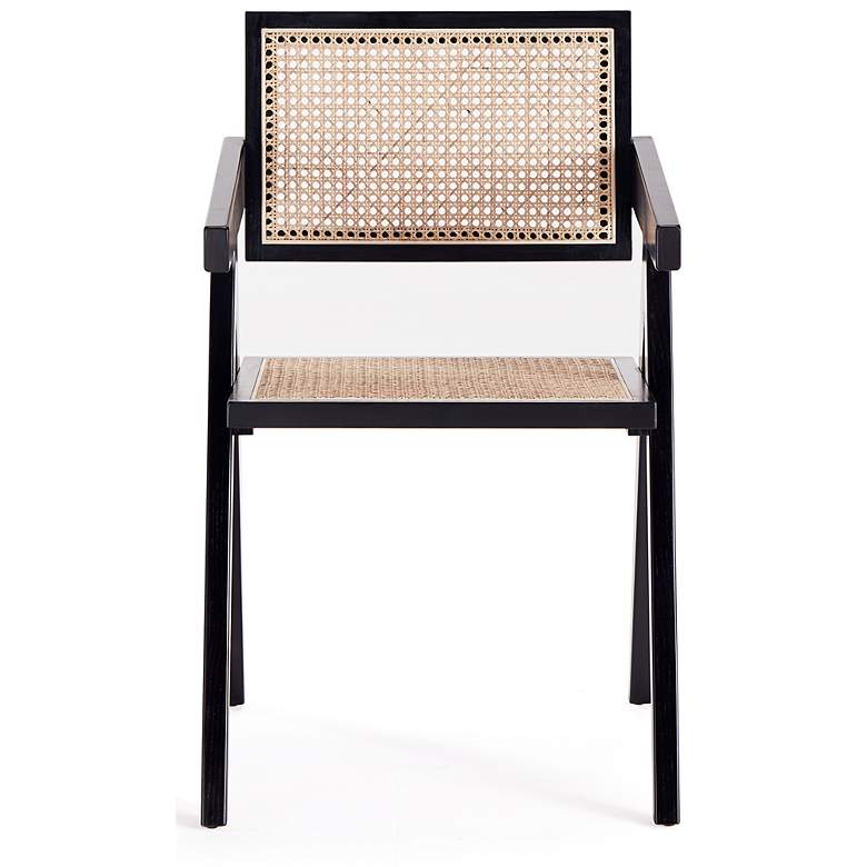 Image 7 Hamlet Matte Black Wood and Natural Cane Dining Chair more views