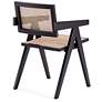 Hamlet Matte Black Wood and Natural Cane Dining Chair