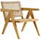 Hamlet Matte Nature Wood and Cane Accent Chair