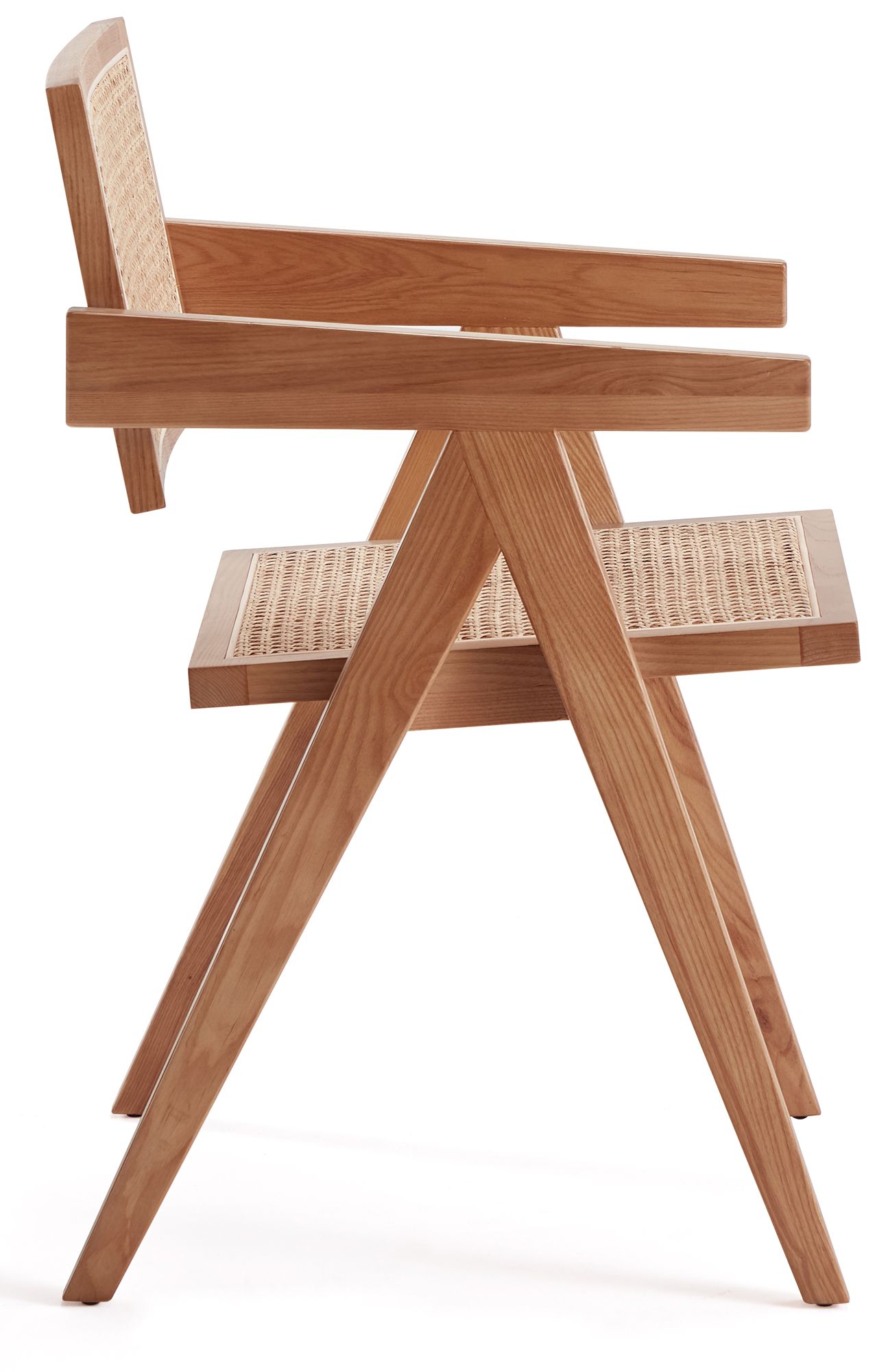 Hamlet Matte Nature Wood and Cane Dining Chair