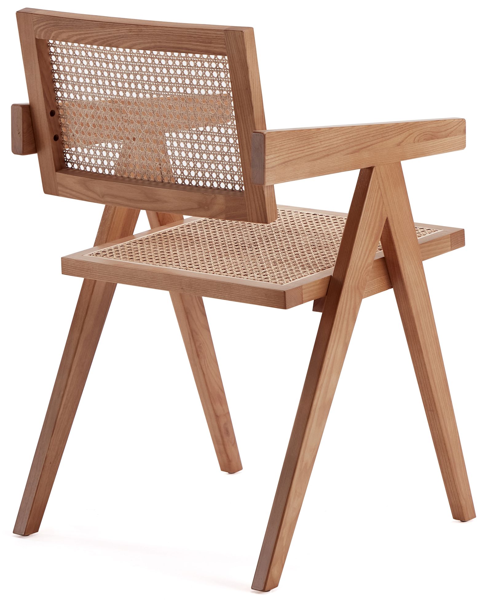 Hamlet Matte Nature Wood and Cane Dining Chair