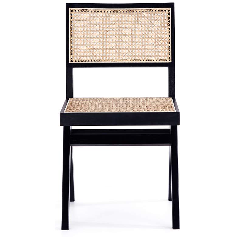 Image 7 Hamlet Natural Cane Matte Black Wood Dining Chairs Set of 4 more views