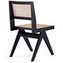 Hamlet Natural Cane Matte Black Wood Dining Chairs Set of 4 in scene
