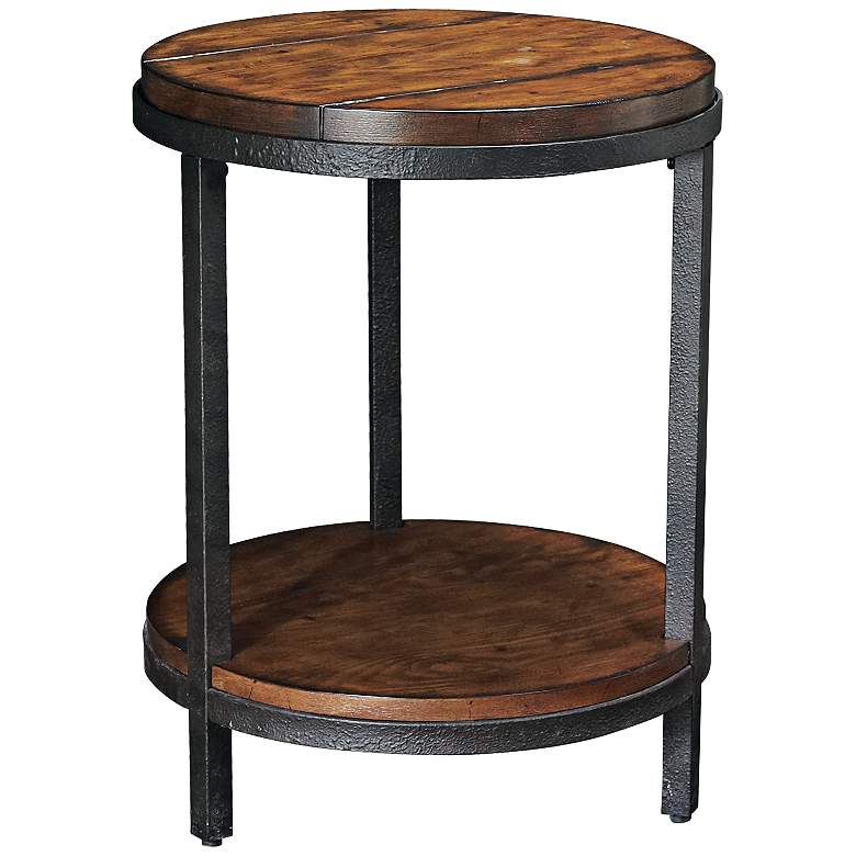 Image 1 Hammary Baja 18 inch Wide Round Wood End Table