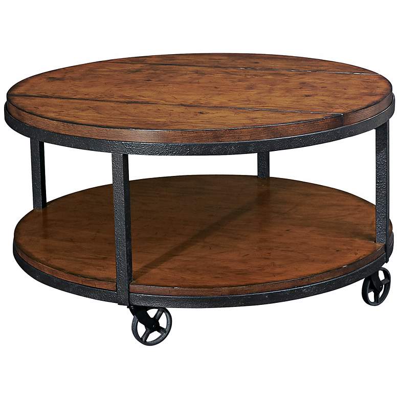Image 1 Hammary Baja Distressed 34 inch Wide Round Cocktail Table