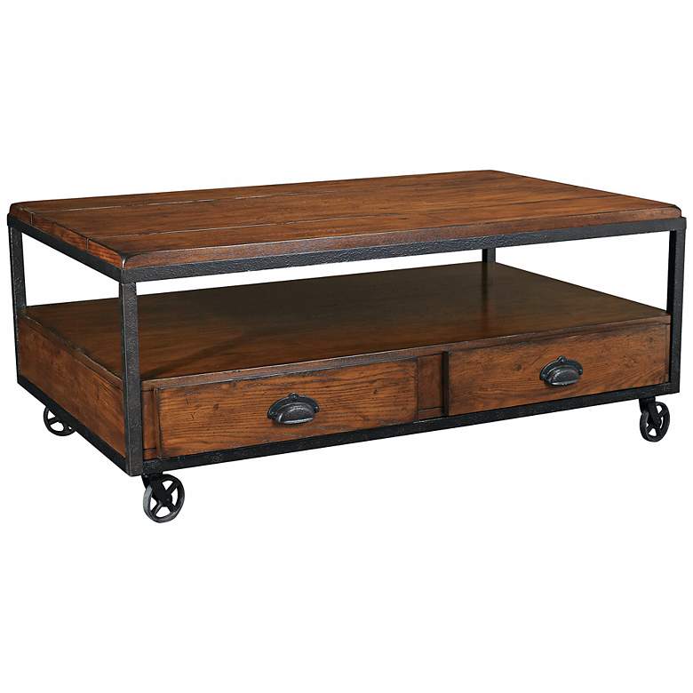 Image 1 Hammary Baja Distressed 48" Wide Rectangular Cocktail Table