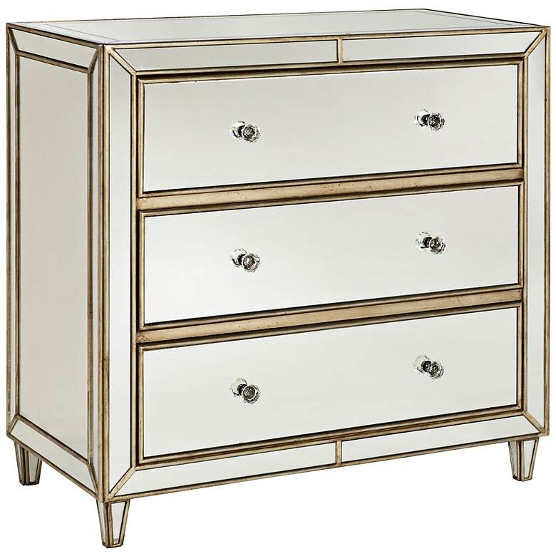 Image 1 Hammary Findlay Mirrored Gold 3-Drawer Tall Chest