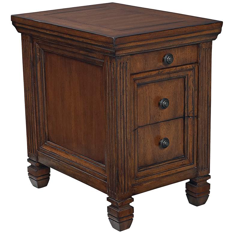 Image 1 Hammary Hidden Treasures Chairside 2-Drawer Oak Table
