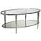 Hammary Mallory Oval Glass and Nickel Cocktail Table
