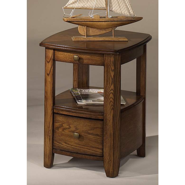 Image 1 Hammary Primo Cathedral Oak Veneer Chairside Table