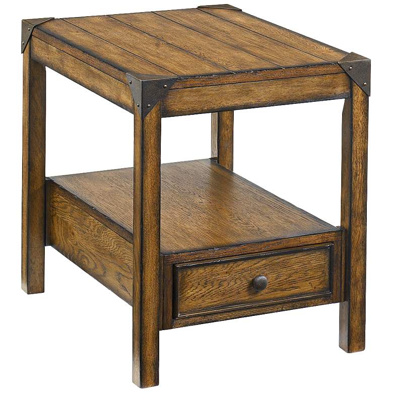 Image 1 Hammary Studio Home 1-Drawer Gray Oak Chairside End Table