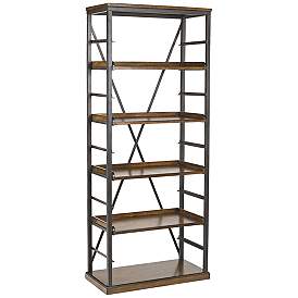 Image1 of Hammary Studio Home 5-Shelf Gray Oak Bookcase