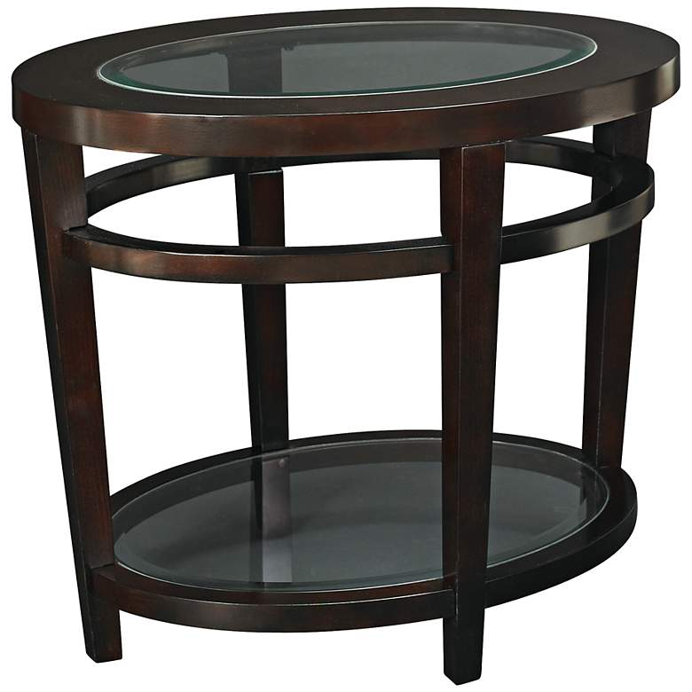 Image 1 Hammary Urbana Oval Glass Cherry End Table