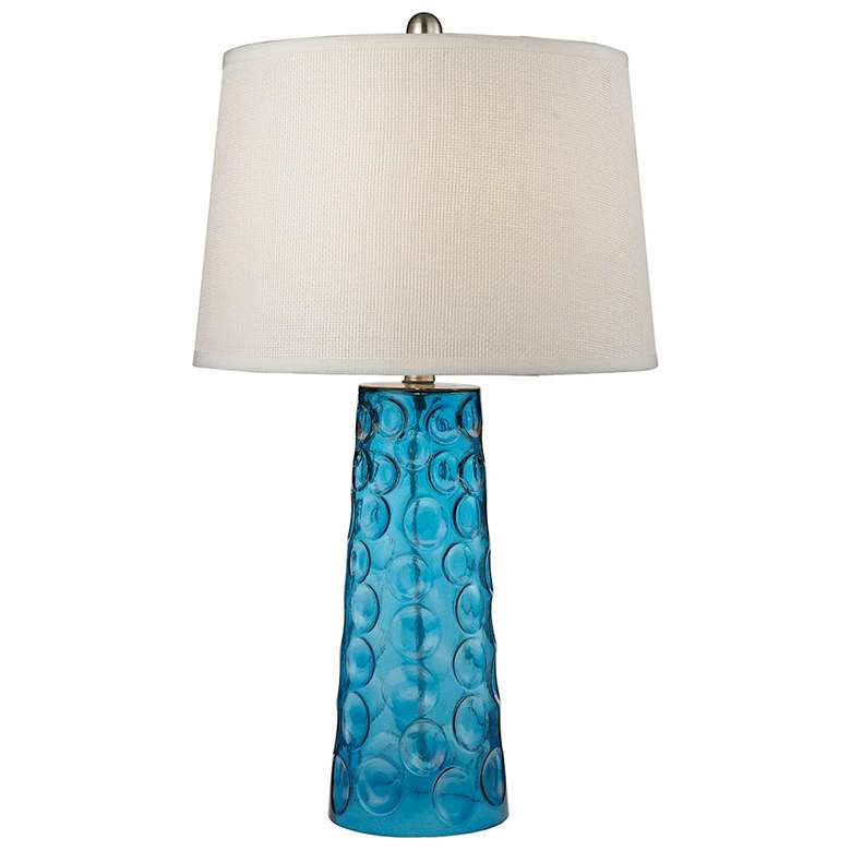 Image 1 Hammered Glass 27" High 1-Light Table Lamp - Blue