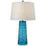 Hammered Glass 27" High 1-Light Table Lamp - Blue