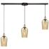 Hammered Glass 36" Wide 3-Light Slim Pendant - Oil Rubbed Bronze