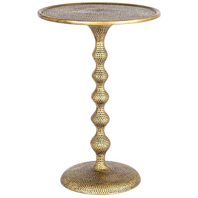 Image 2 Hammered Metal Table, Antique Brass