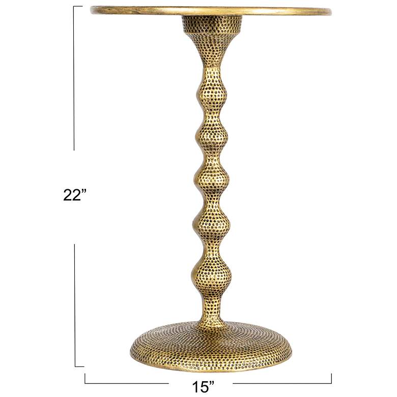 Image 3 Hammered Metal Table, Antique Brass more views