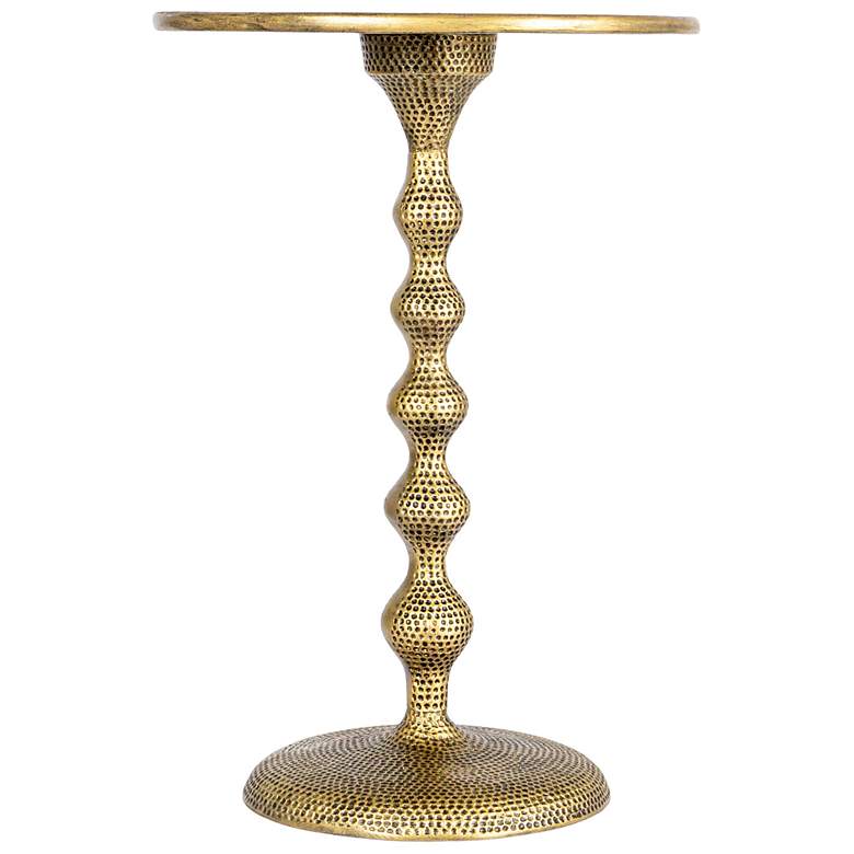 Image 6 Hammered Metal Table, Antique Brass more views