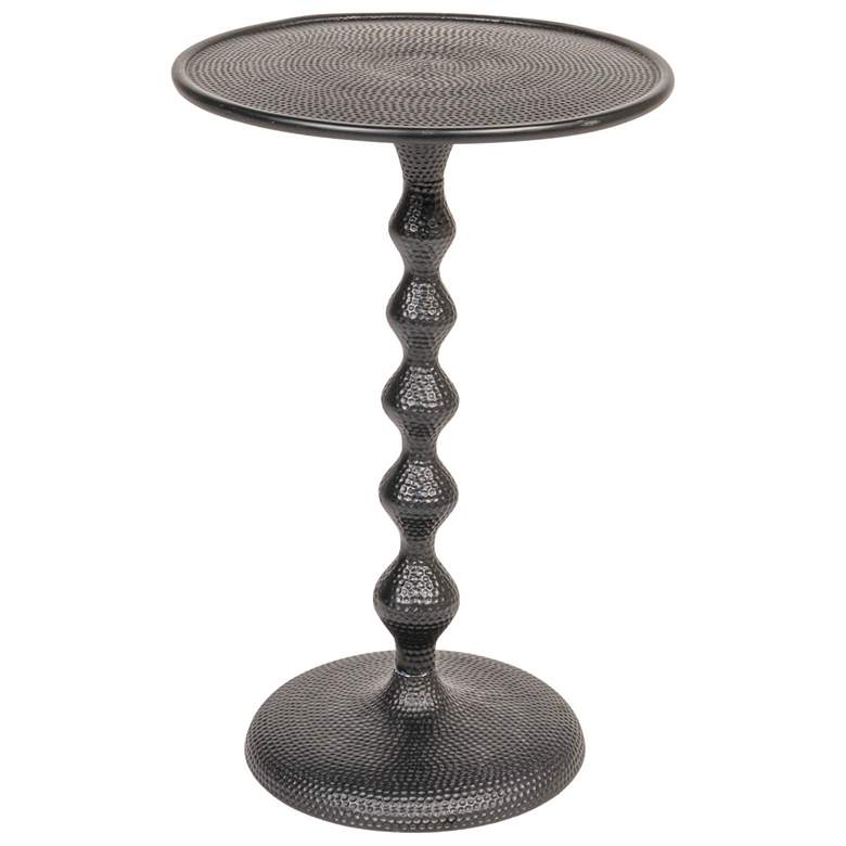 Image 1 Hammered Metal Table, Black