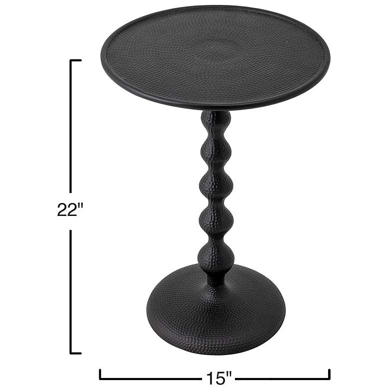 Image 3 Hammered Metal Table, Black more views