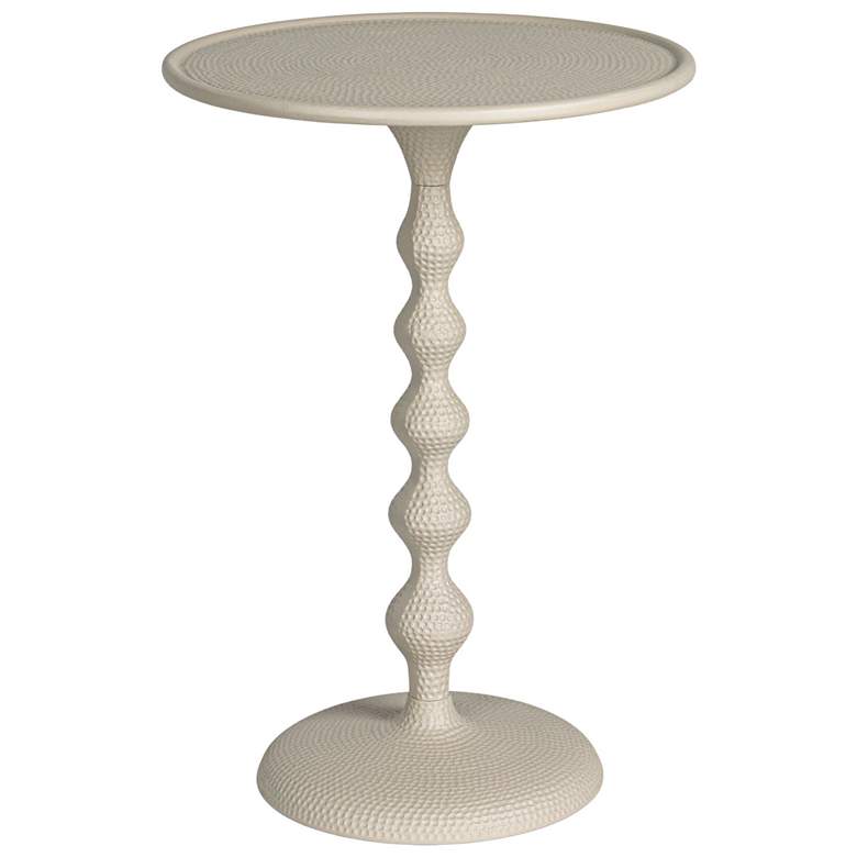 Image 2 Hammered Metal Table, White