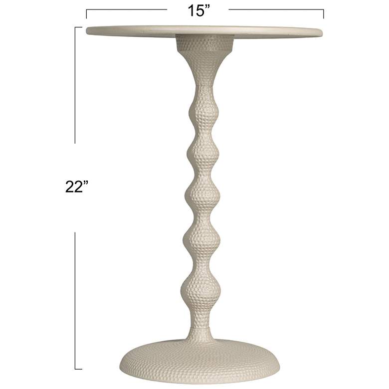 Image 3 Hammered Metal Table, White more views
