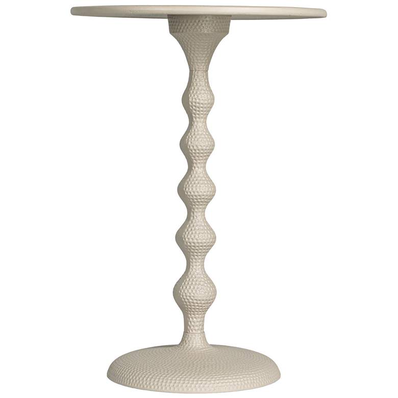 Image 6 Hammered Metal Table, White more views