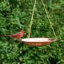 Hammered Pure Copper Bowl 13 1/2"W Metal Hanging Bird Bath