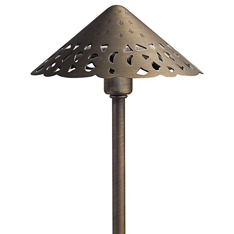Image 1 Hammered Roof 22" High Centennial Brass 2700K LED Path Light