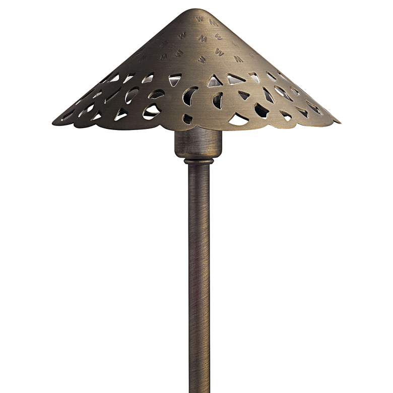Image 1 Hammered Roof 22" High Centennial Brass 3000K LED Path Light