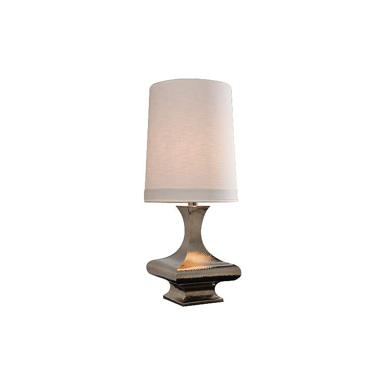 Image 1 Hammered Shiny Nickel Table Lamp