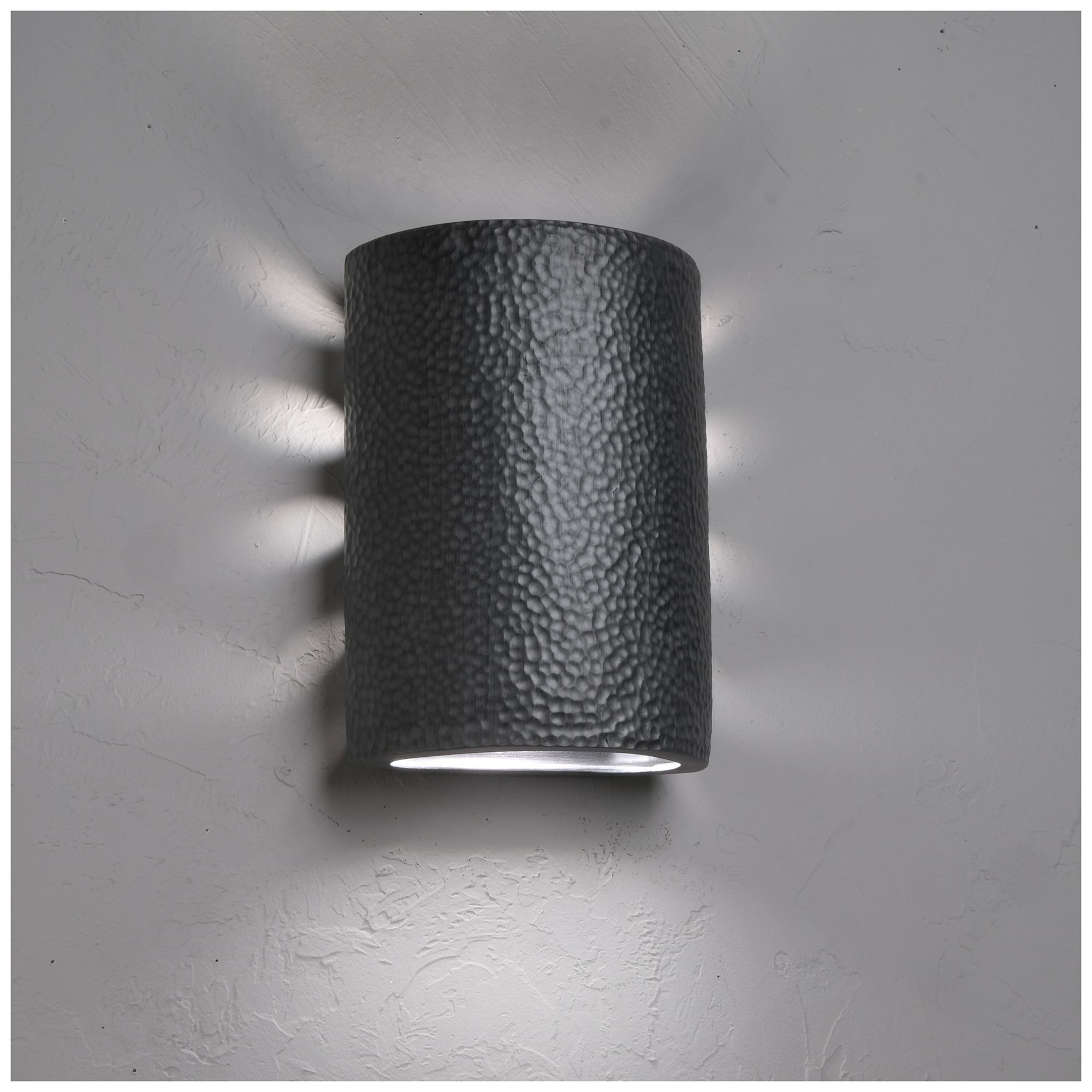 Image 2 Hammerman-10.5-inch-high-ceramic-pewter-backlit-up/down-LED-outdoor more views