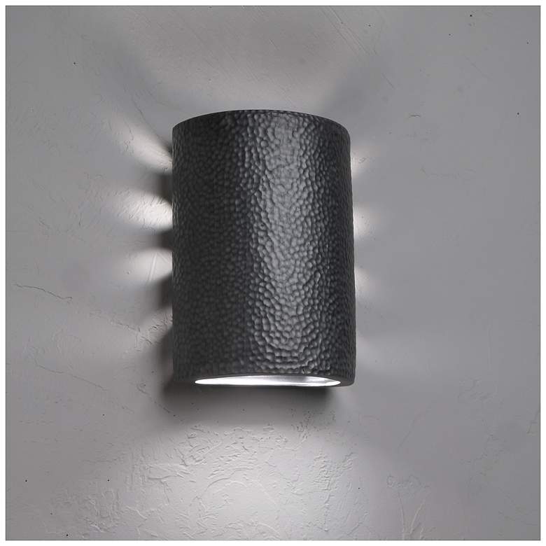 Image 2 Hammerman-10.5-inch-high-ceramic-pewter-backlit-up/down-LED-outdoor more views