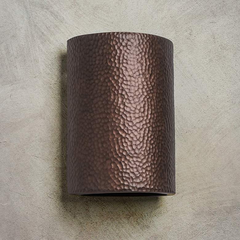 Image 1 Hammerman 10 1/2"H Copper Back Lit LED Outdoor Wall Light