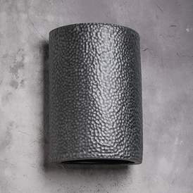 Image1 of Hammerman 10 1/2"H Pewter Back Lit LED Outdoor Wall Light